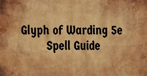 glyph of warding 5e